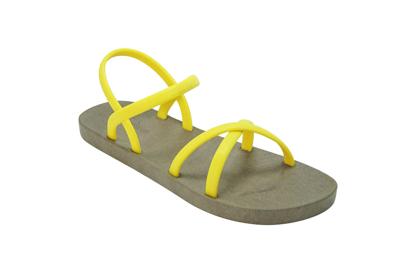 Cross Slim Brown Sole Yellow Strap