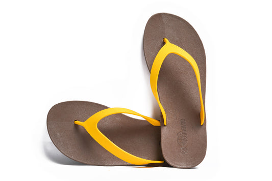 Flippy Brown Sole Yellow Strap
