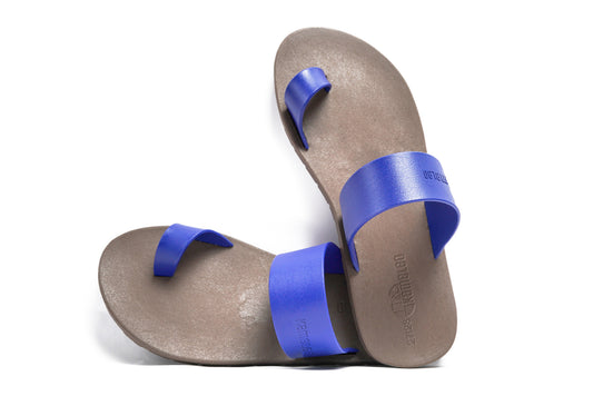 Pop Thumb Kids Brown Sole Blue Strap