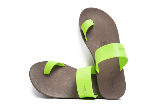 Pop Thumb Kids Brown Sole Lime Strap