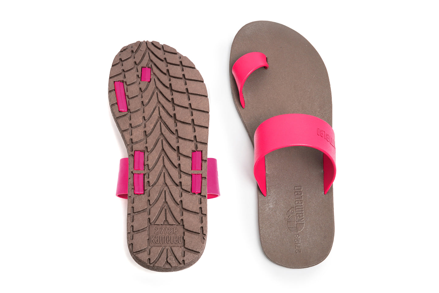 Pop Thumb Kids Brown Sole Pink Strap