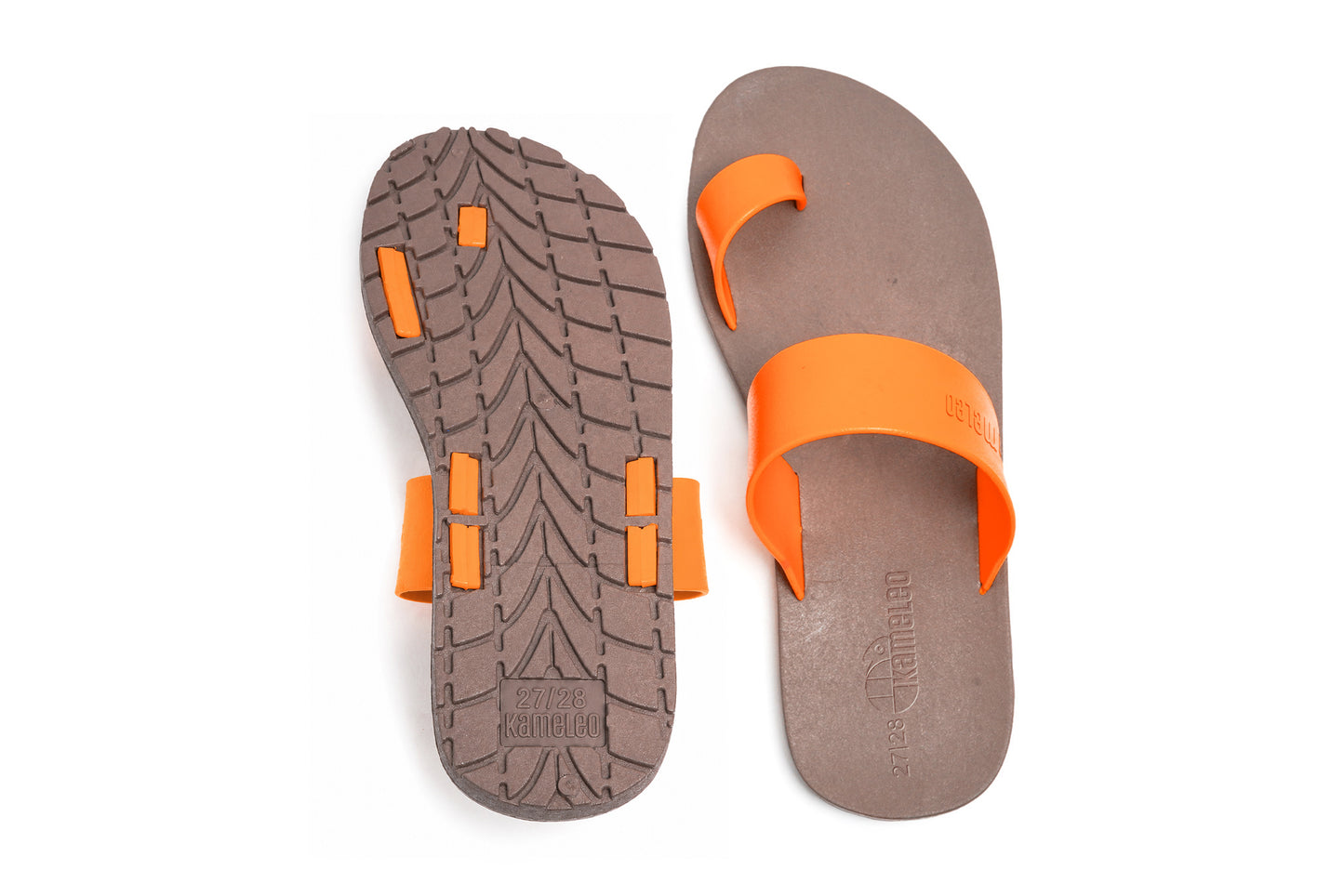 Pop Thumb Kids Brown Sole Orange Strap