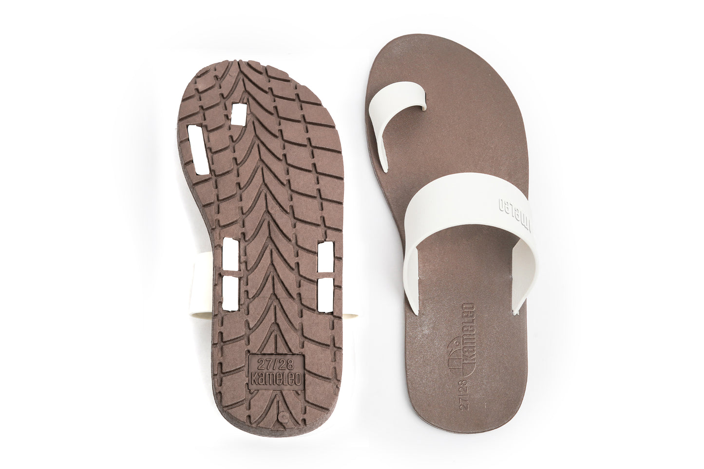 Pop Thumb Kids Brown Sole White Strap
