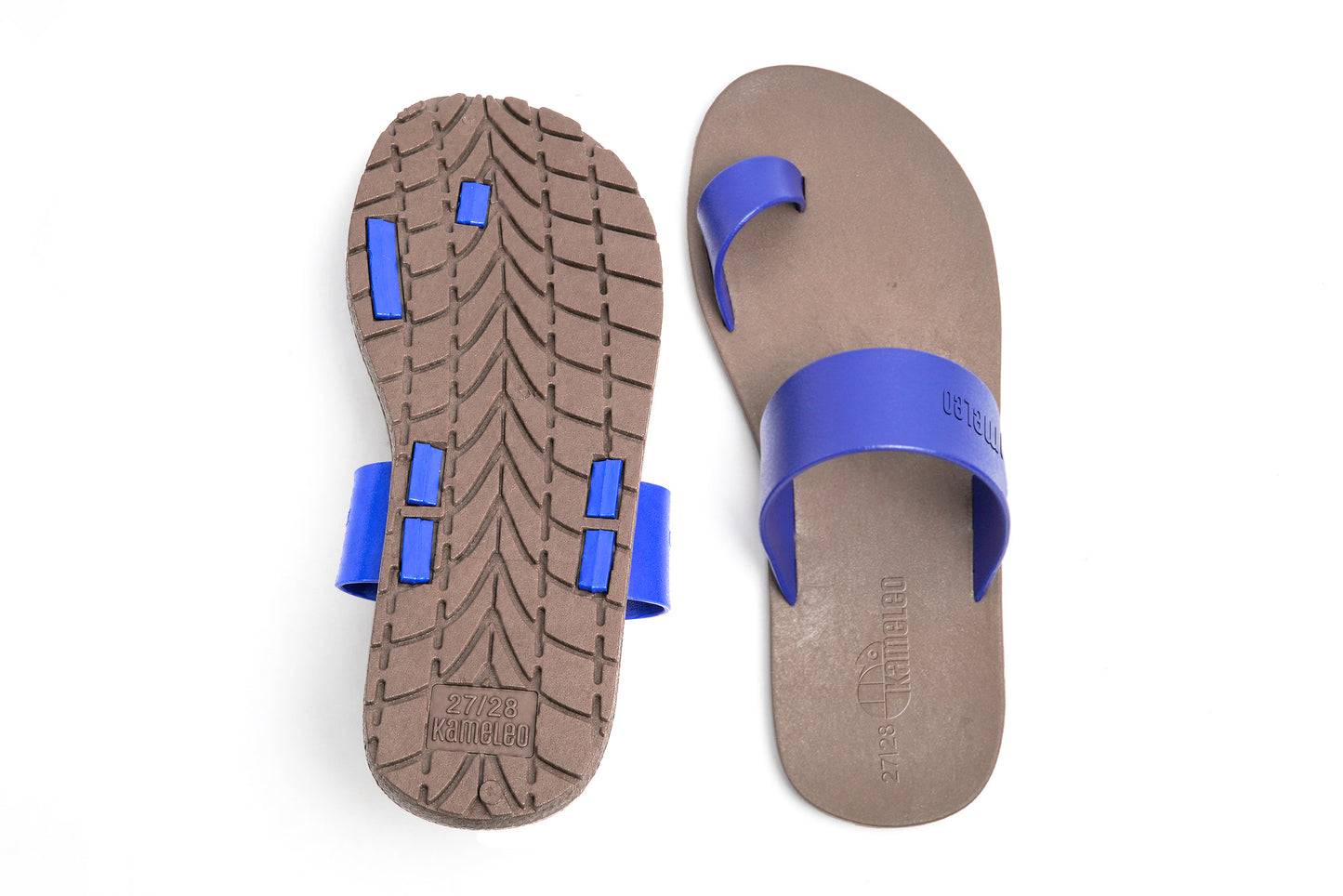 Pop Thumb Kids Brown Sole Blue Strap
