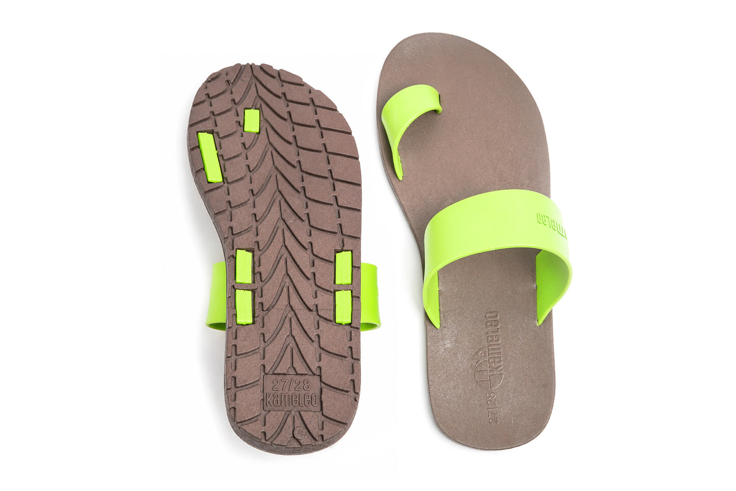 Pop Thumb Kids Brown Sole Lime Strap