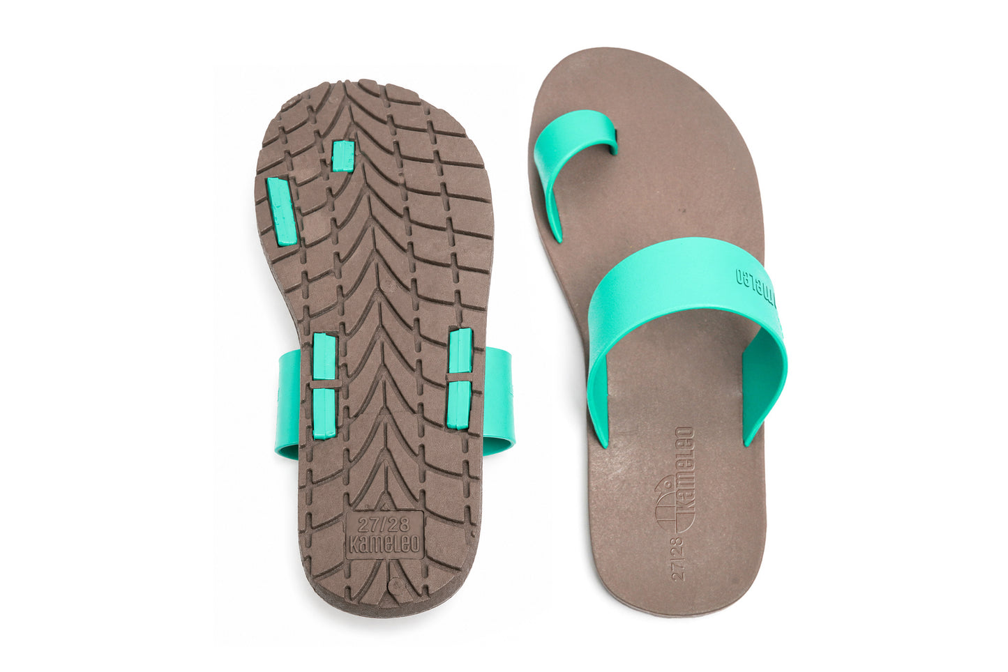 Pop Thumb Kids Brown Sole Green Strap