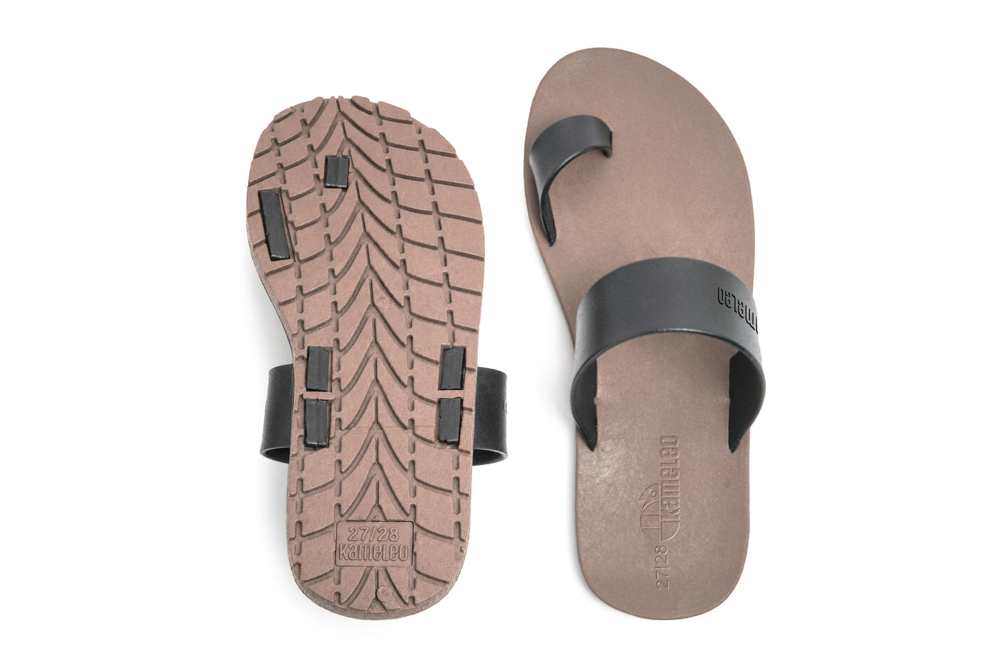 Pop Thumb Kids Brown Sole Black Strap