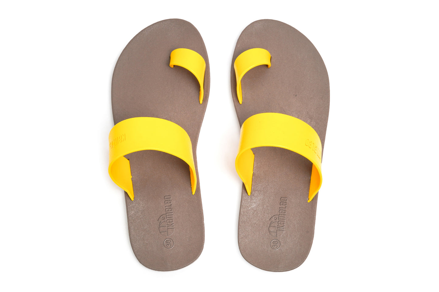 Pop Thumb Brown Sole Yellow Strap