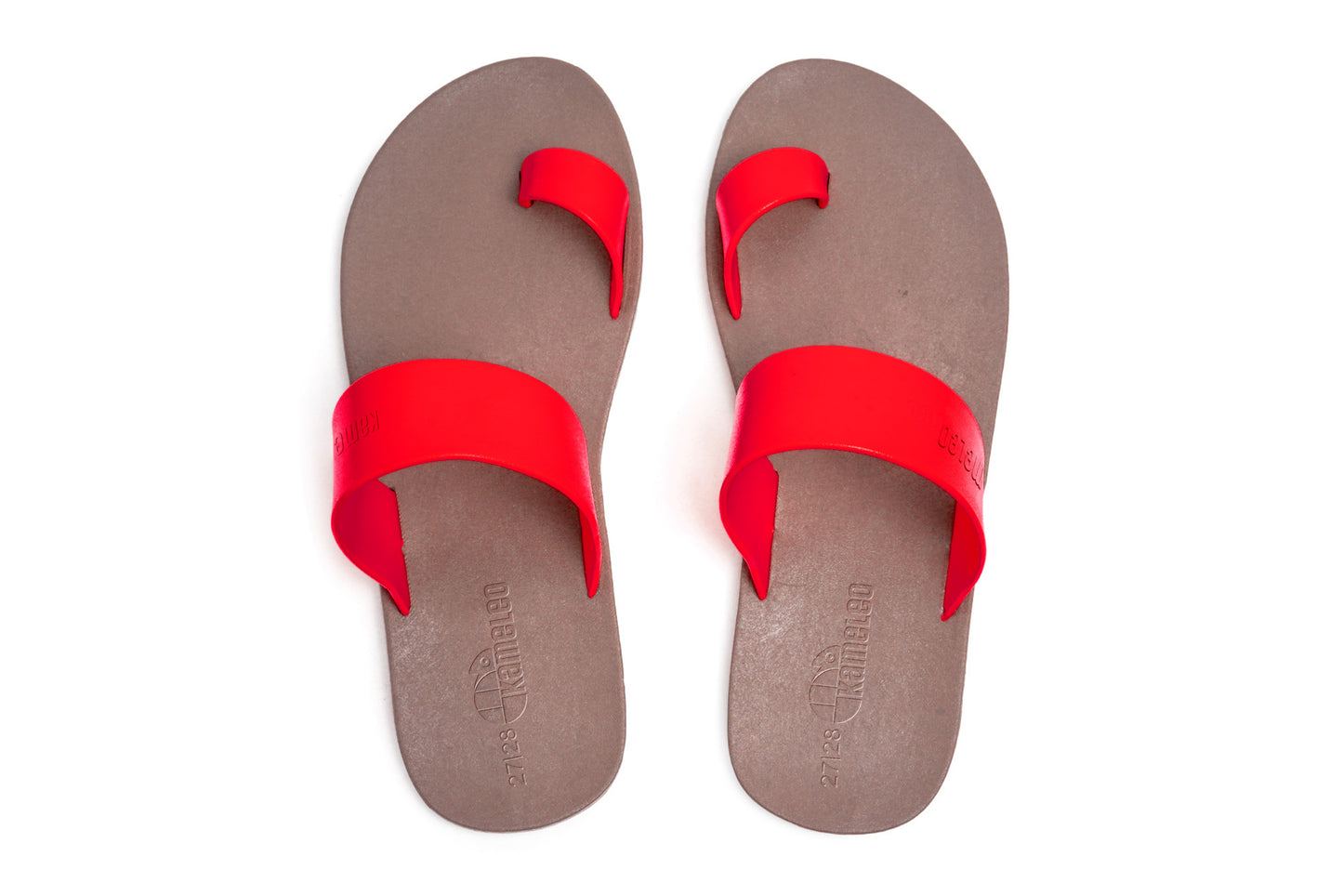 Pop Thumb Kids Brown Sole Red Strap