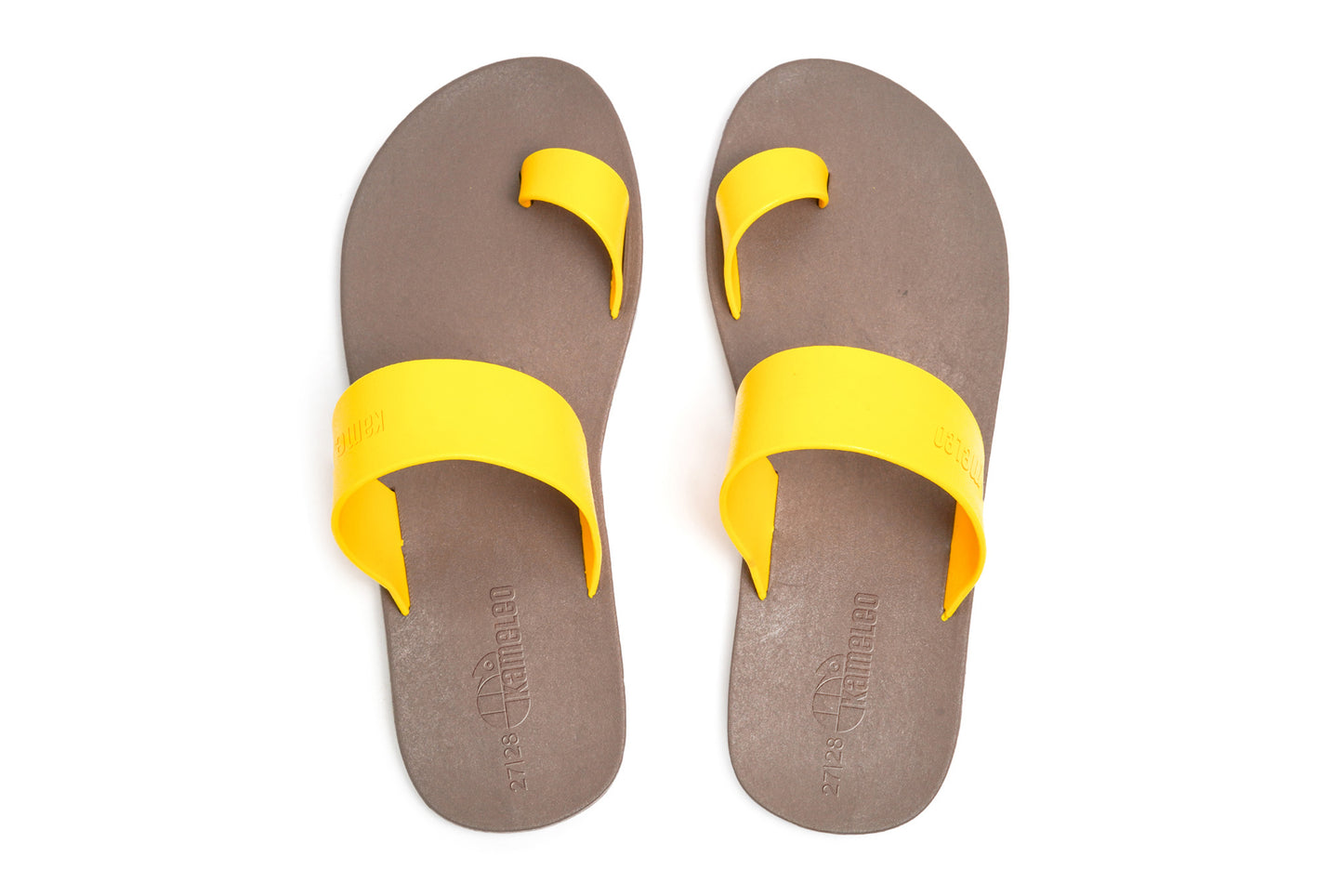 Pop Thumb Kids Brown Sole Yellow Strap