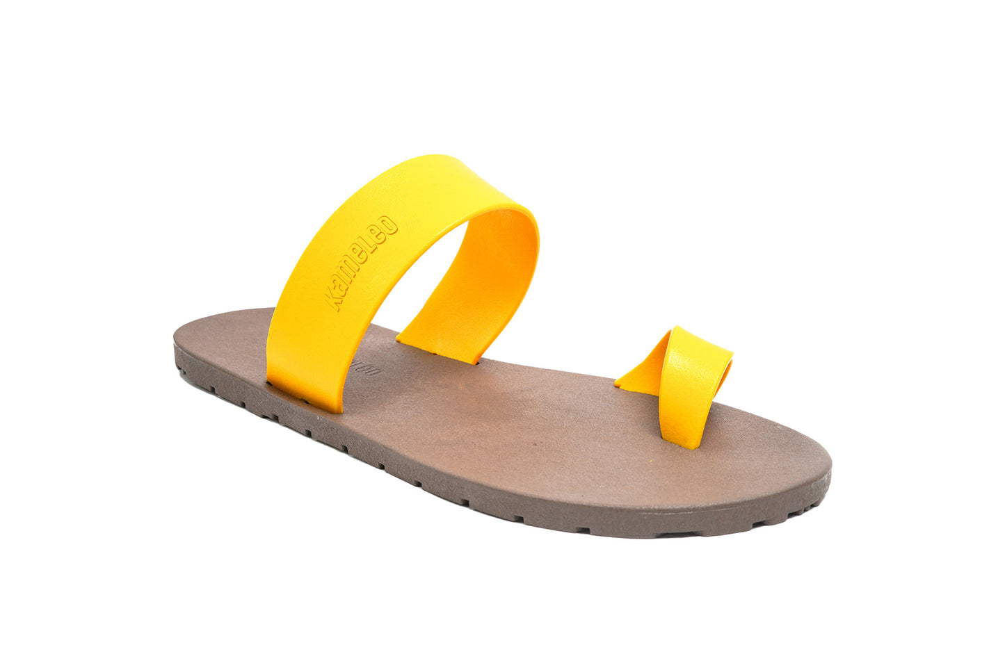 Pop Thumb Kids Brown Sole Yellow Strap
