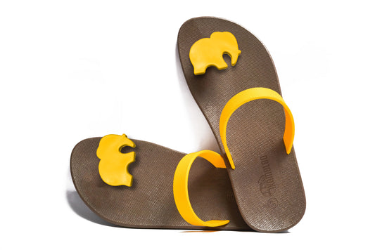 Poppi Ellie Black Sole Yellow Strap