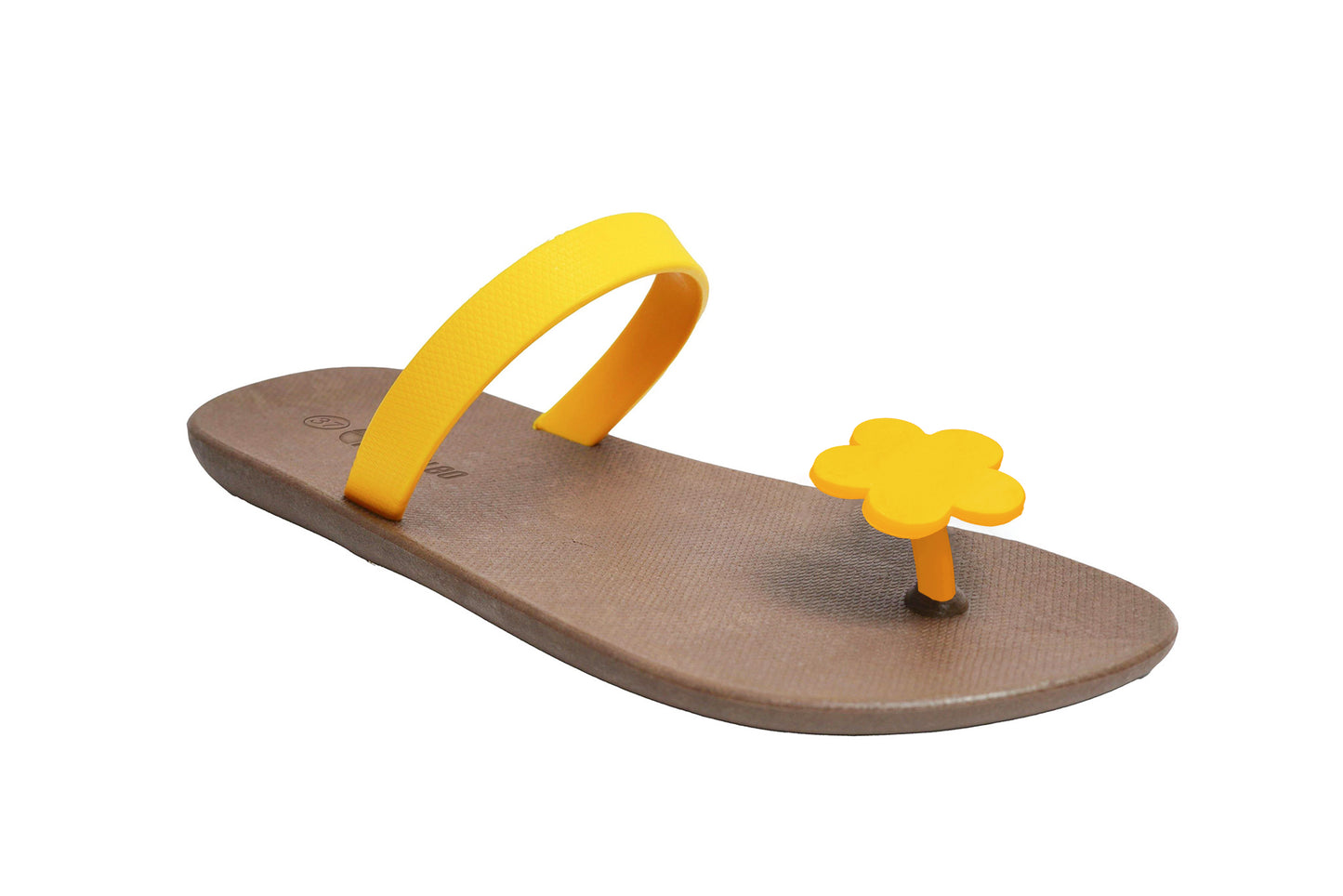 Poppi Flora Brown Sole Yellow Strap