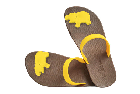 Poppi Hippo Brown Sole Yellow Strap