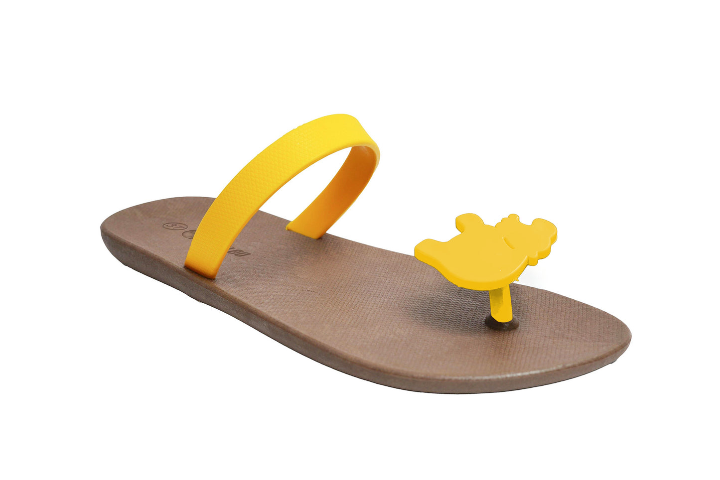 Poppi Hippo Brown Sole Yellow Strap
