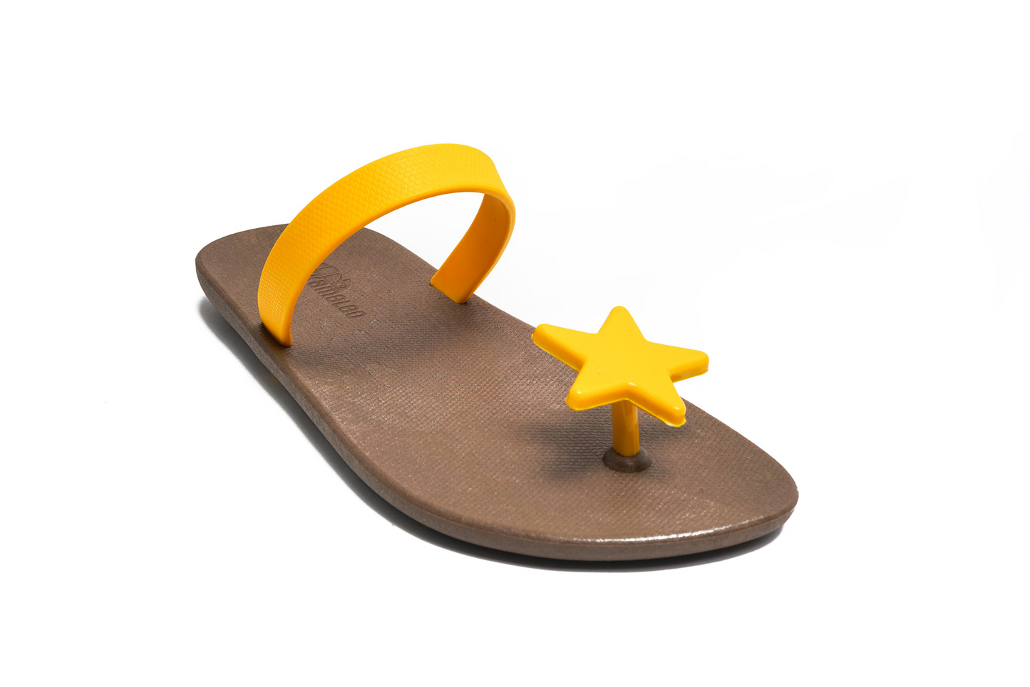 Poppi Star Brown Sole Yellow Strap