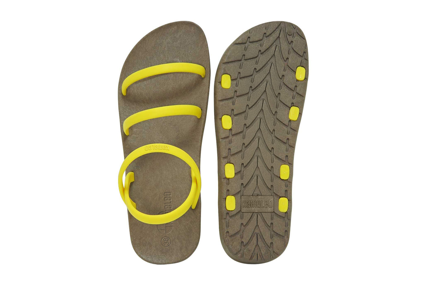 Twin Slim Brown Sole Yellow Strap