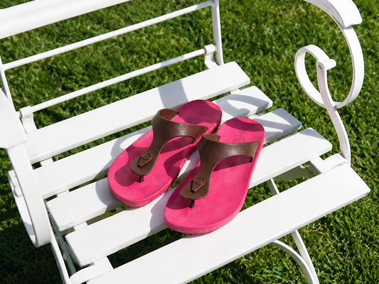 Candy Pink Sole Brown Strap