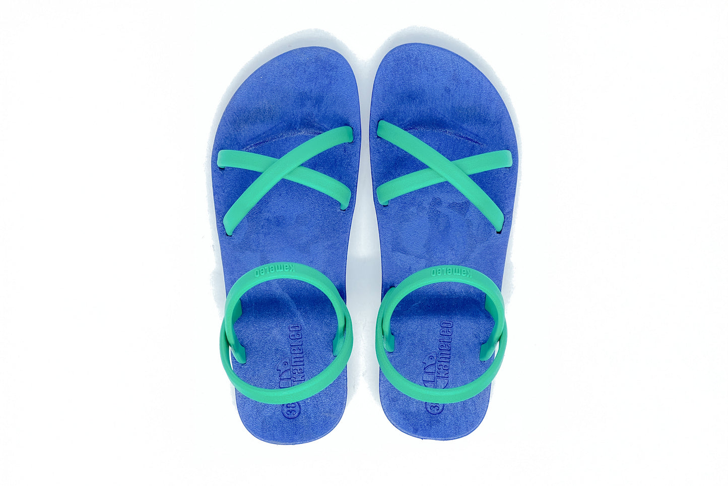 Cross Slim Blue Sole Green Strap