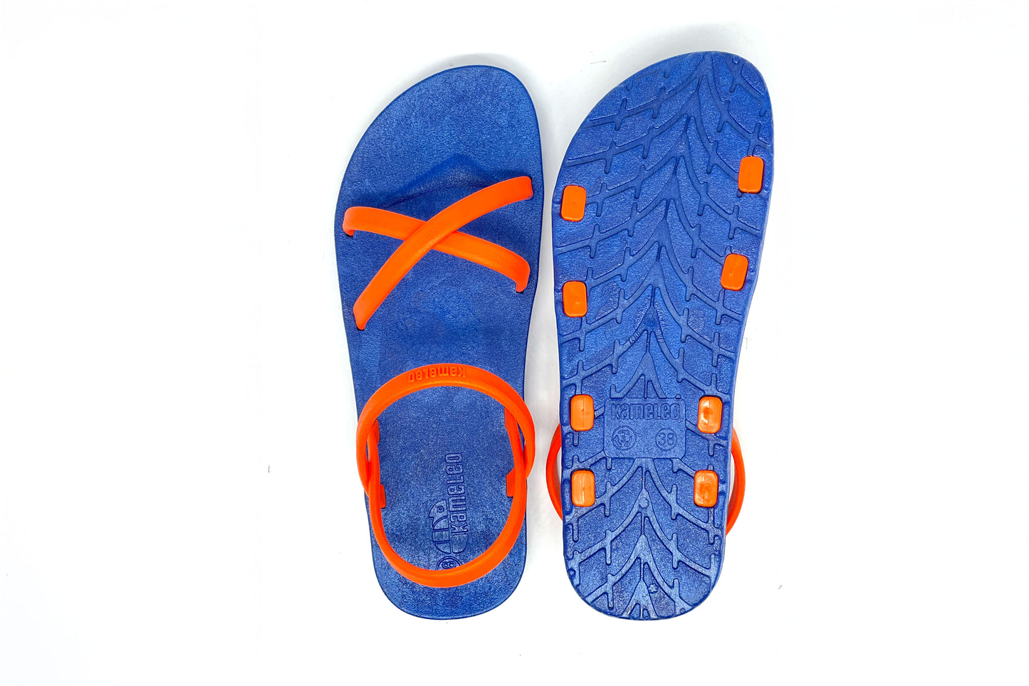Cross Slim Blue Sole Orange Strap