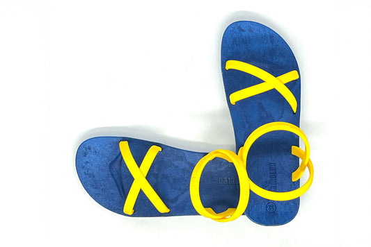 Cross Slim Blue Sole Yellow Strap