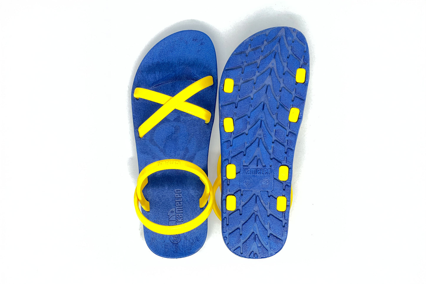 Cross Slim Blue Sole Yellow Strap