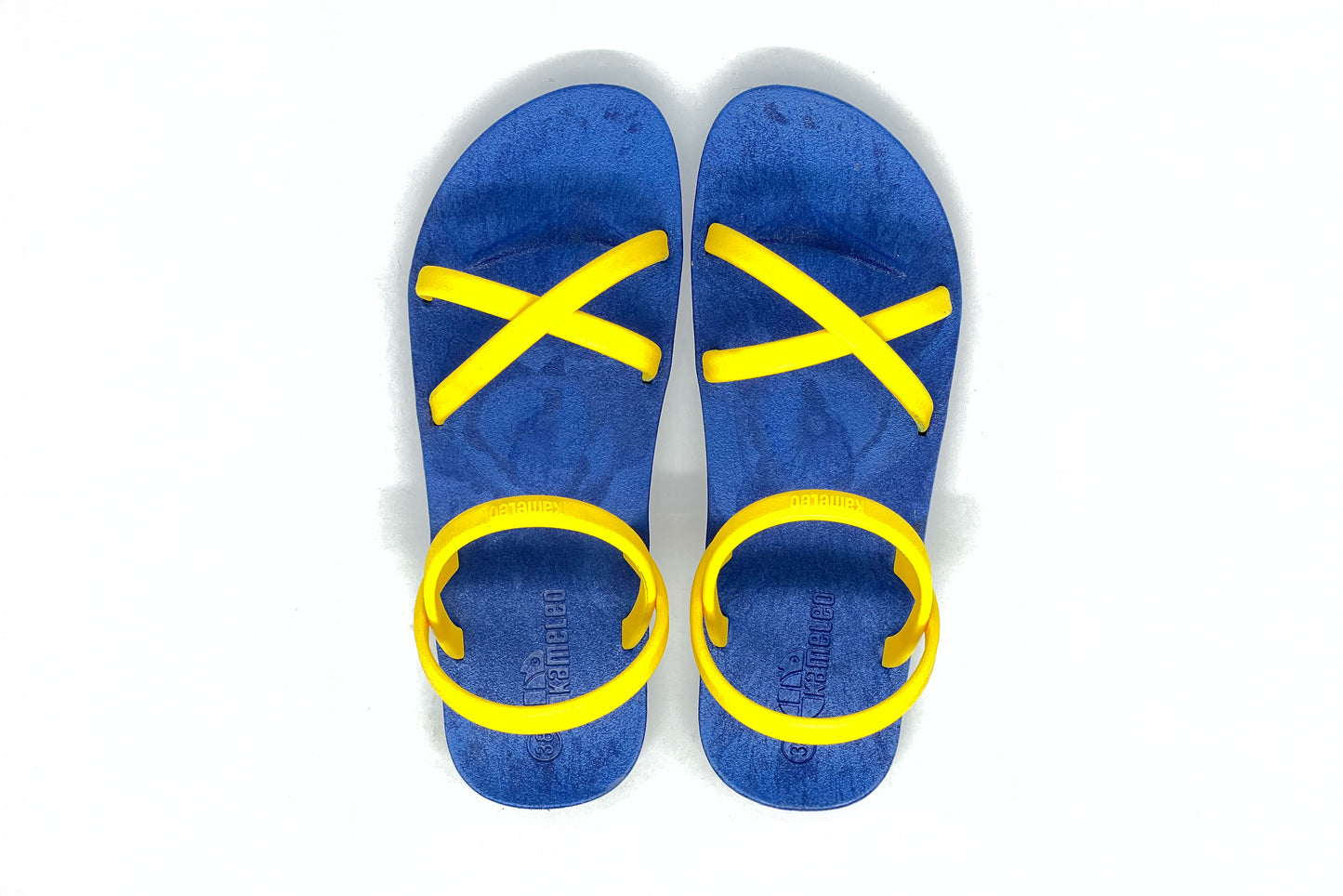 Cross Slim Blue Sole Yellow Strap