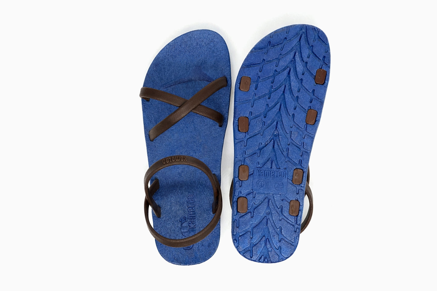 Cross Slim Blue Sole Brown Strap