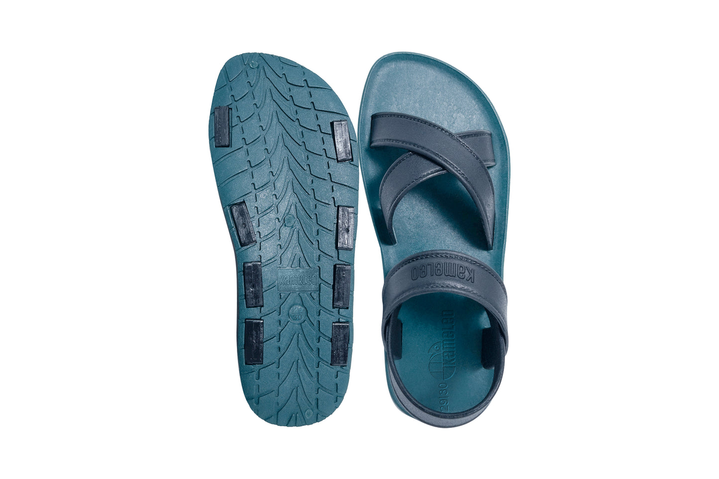 Cross Plus Kids Green Sole Black Strap
