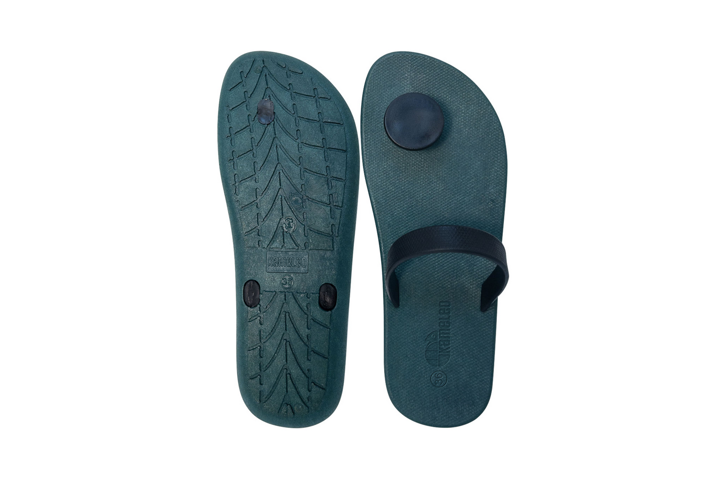 Poppi Dot Green Sole Black Strap
