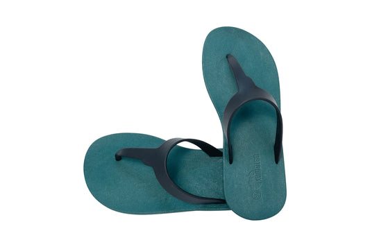Thongs Green Sole Black Strap