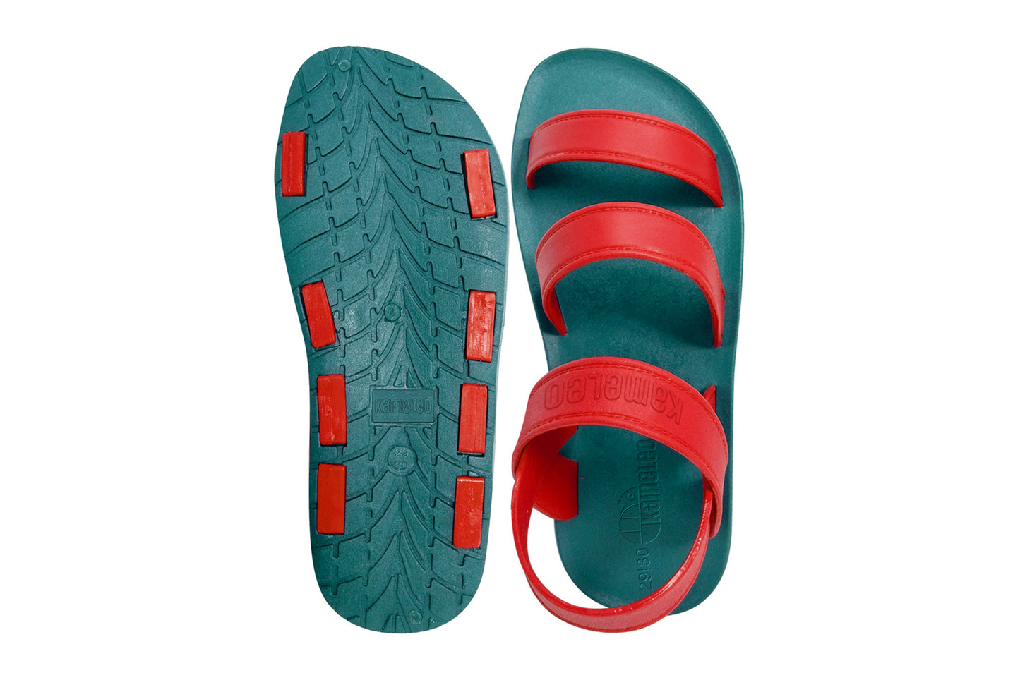 Twin Plus Kids Green Sole Red Strap