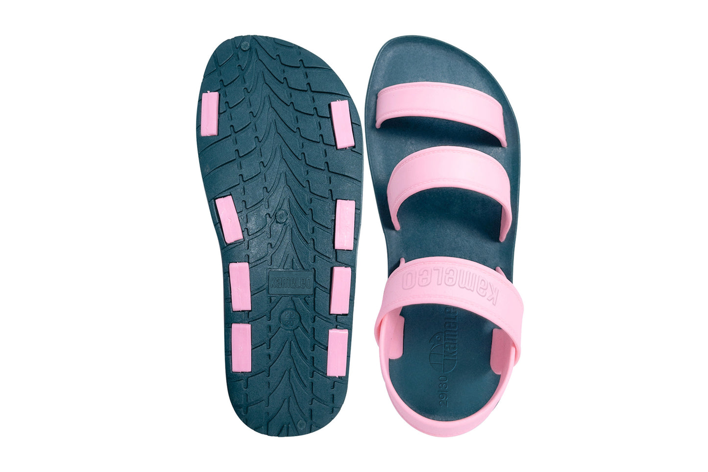 Twin Plus Kids Green Sole LightPink Strap