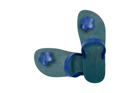 Poppi Flora Green Sole Blue Strap