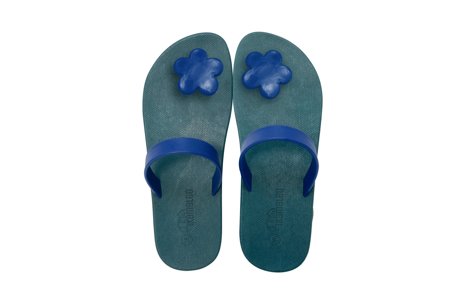 Poppi Flora Green Sole Blue Strap