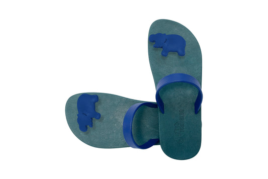 Poppi Hippo Green Sole Blue Strap