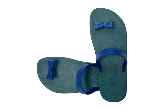 Poppi Bow Green Sole Blue Strap