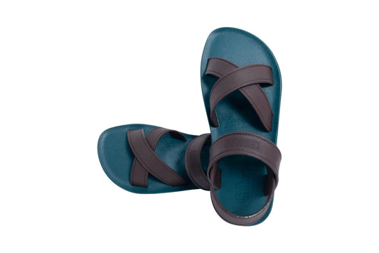 Cross Plus Kids Green Sole Brown Strap