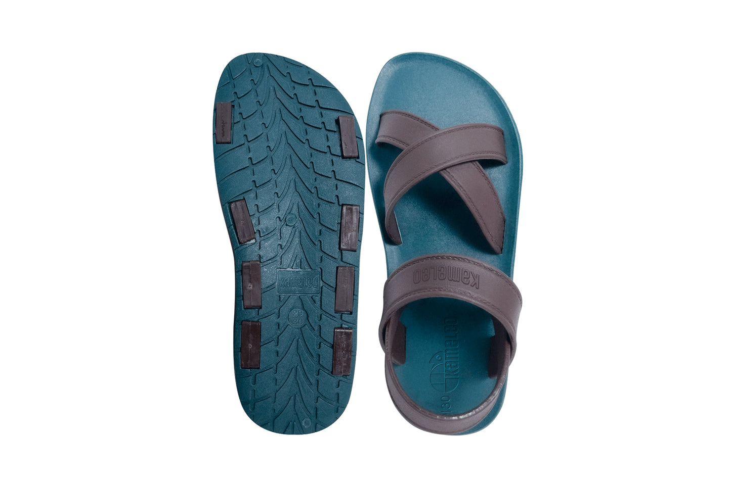 Cross Plus Kids Green Sole Brown Strap