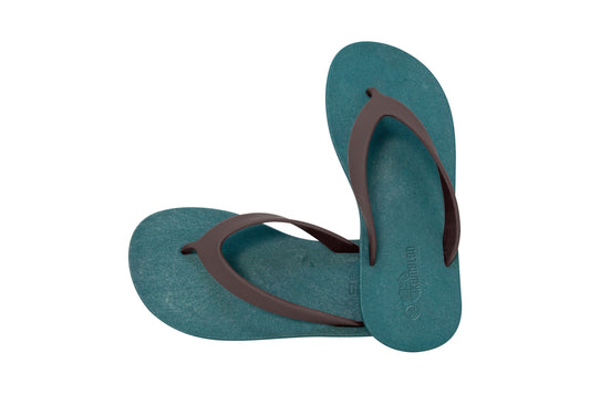 Flippy Green Sole Brown Strap