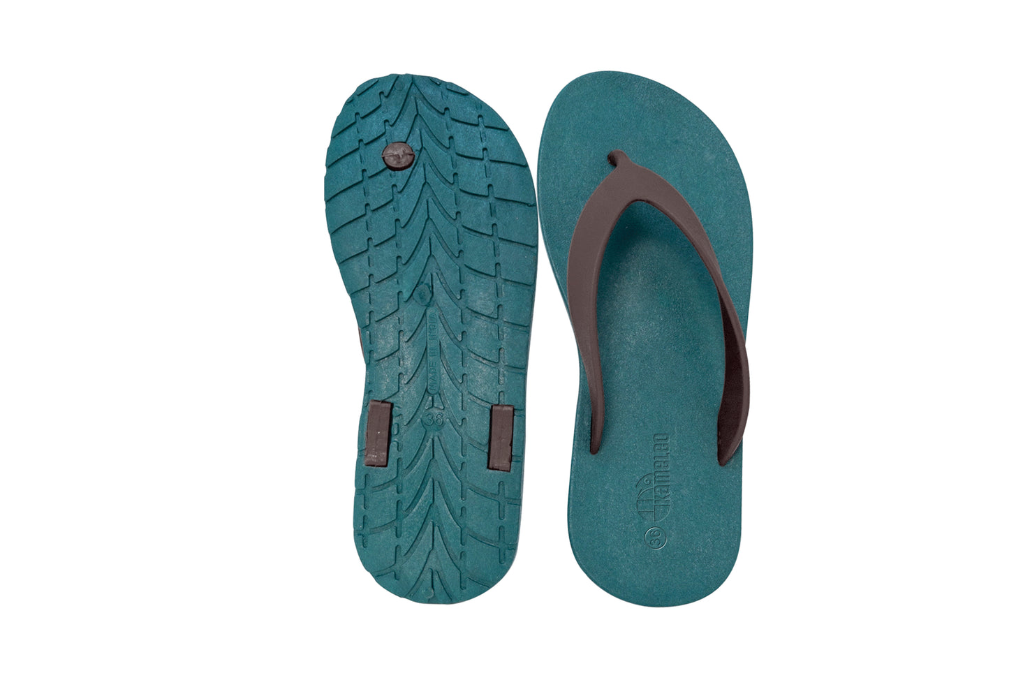 Flippy Green Sole Brown Strap