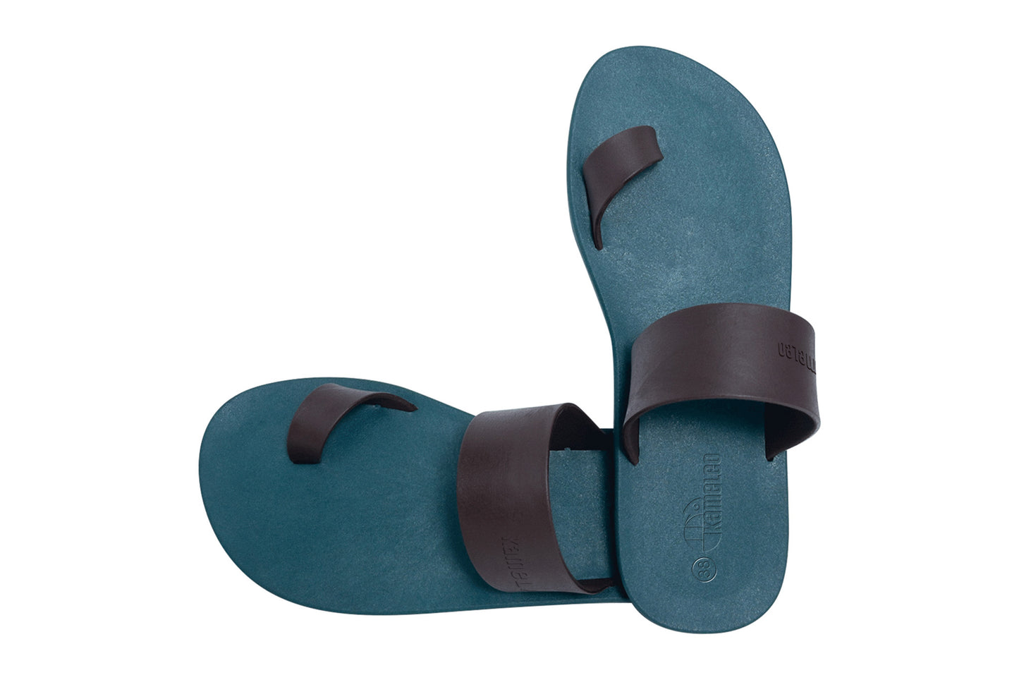 Pop Thumb Green Sole Brown Strap