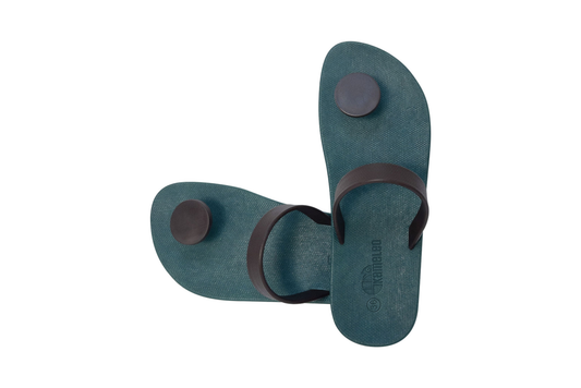 Poppi Dot Green Sole Brown Strap