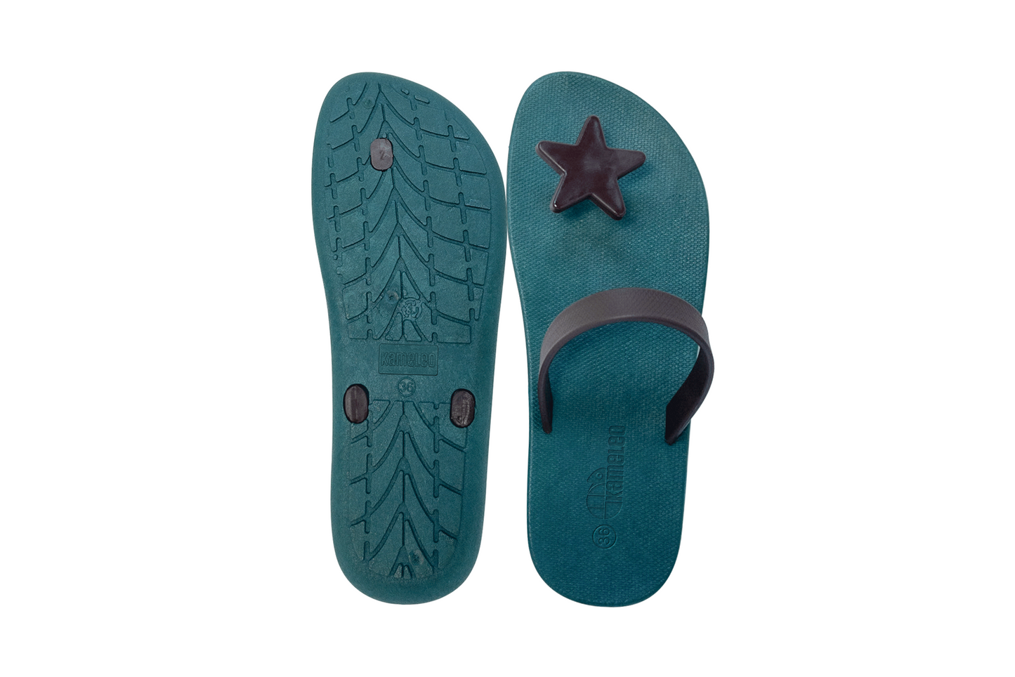 Poppi Star Green Sole Brown Strap