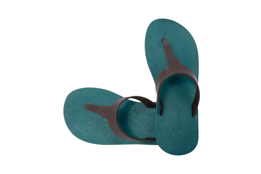 Thongs Green Sole Brown Strap