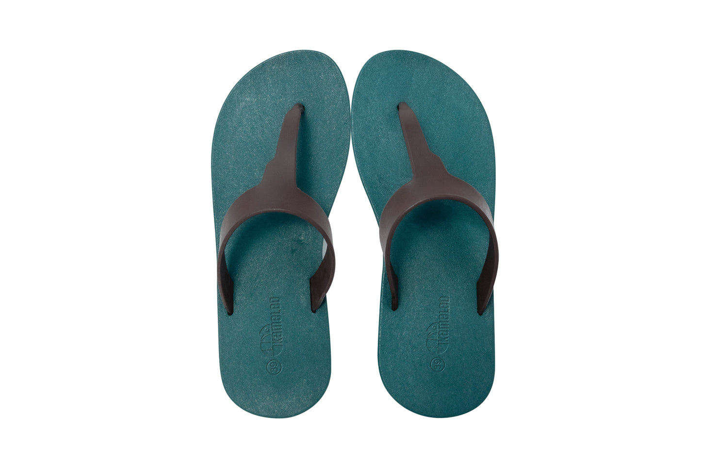 Thongs Green Sole Brown Strap