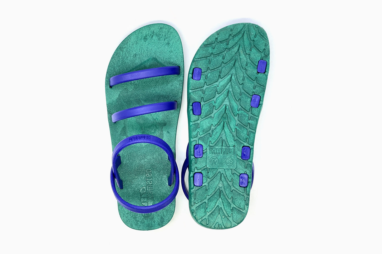 Twin Slim Green Sole Blue Strap