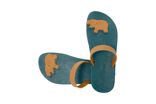 Poppi Hippo Green Sole Caramel Strap