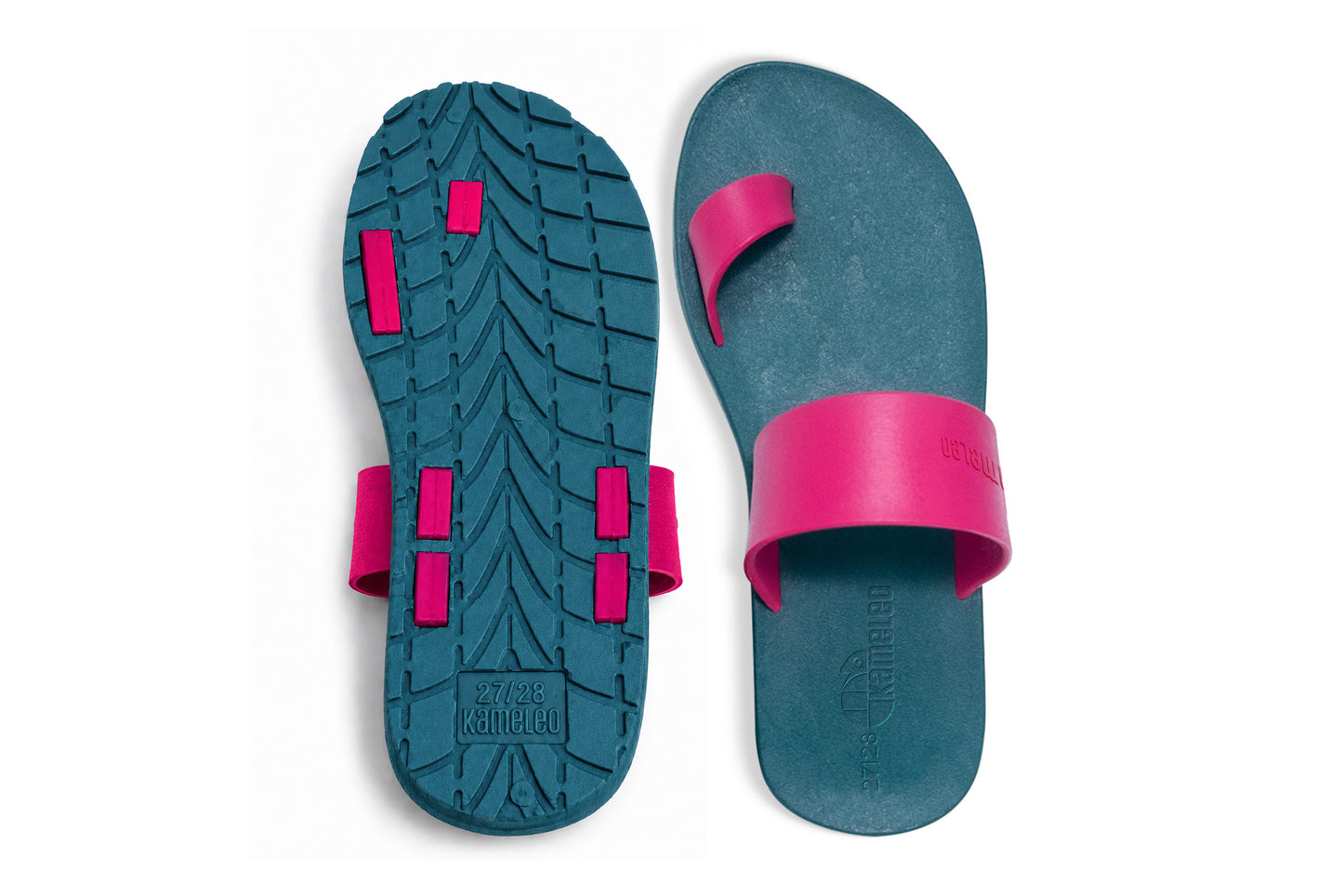 Pop Thumb Kids Green Sole Pink Strap
