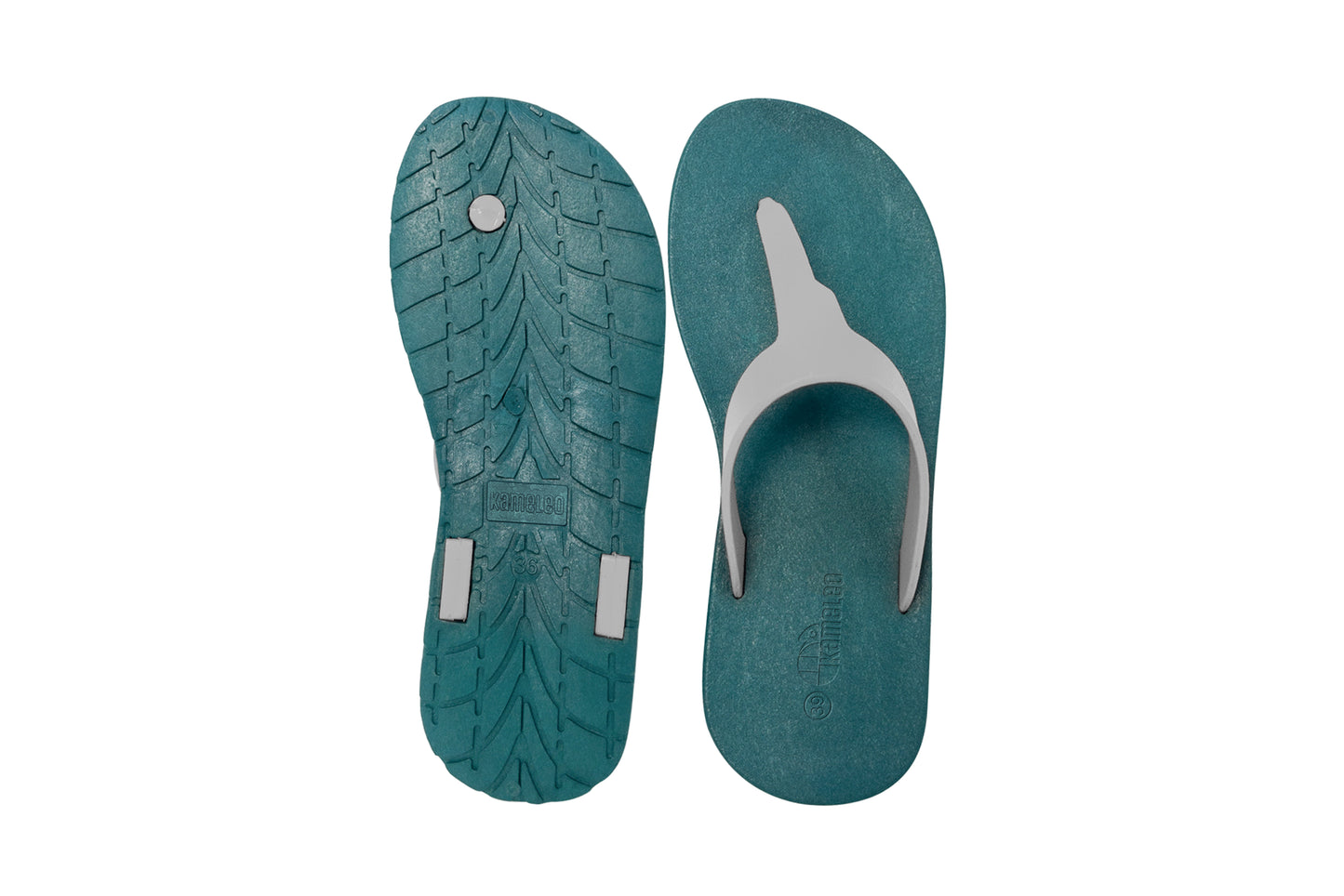 Thongs Green Sole Grey Strap